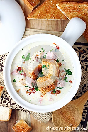 Chicken Cordon Bleu Soup Stock Photo