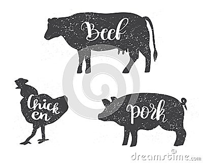 Butcher shop icons Stock Photo