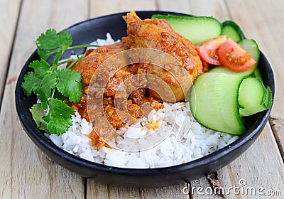 Chicken Curry with basmati rice Stock Photo