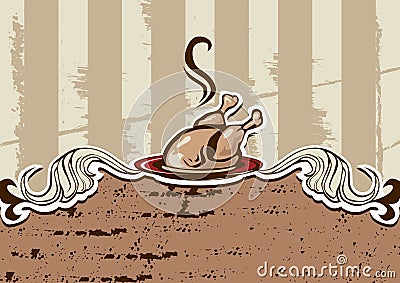 Chicken dish Vector Illustration