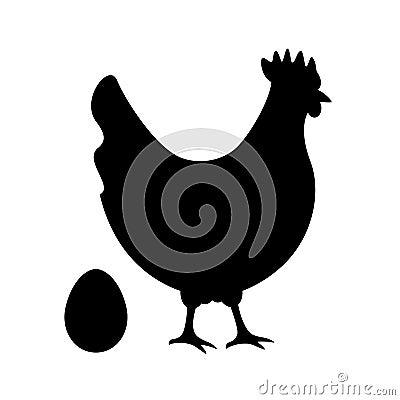 Chicken and egg vector icon Vector Illustration