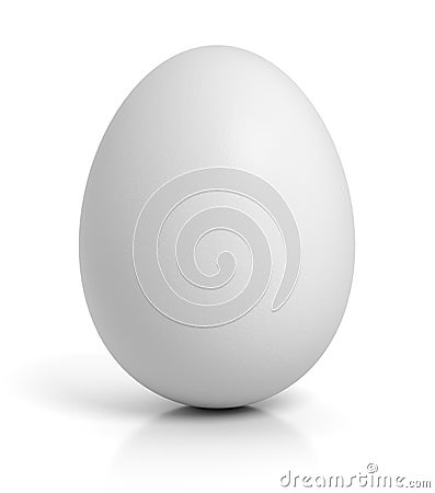 Chicken egg on white Stock Photo