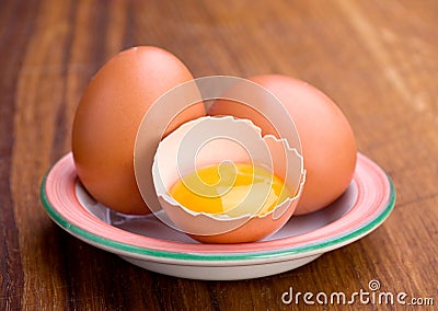 Chicken egg and yolk Stock Photo