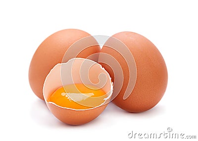 Chicken egg with yolk Stock Photo