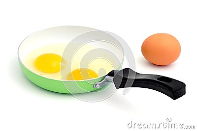 Eggs in a pan. Stock Photo