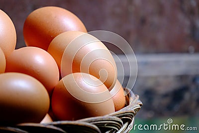 Chicken eggs are a raw material for cooking that is easy to find,easy to cook but now the price is getting more expensive Stock Photo