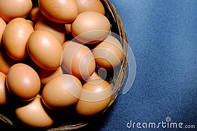 Chicken eggs are a raw material for cooking that is easy to find,easy to cook but now the price is getting more expensive Stock Photo