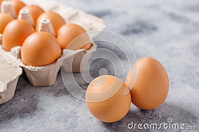 Chicken eggs. Useful product - a lot of calcium and protein Stock Photo