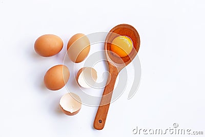 Chicken eggs with yolk Stock Photo