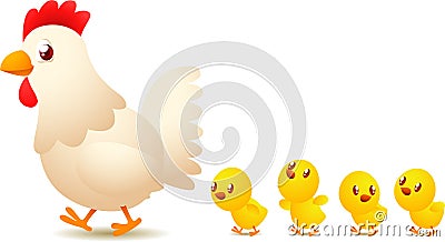 Chicken family Cartoon Illustration