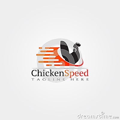 Chicken farm icon template, creative vector logo design, speed, animal husbandry, illustration element Vector Illustration