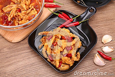 Chicken Feet with Pickled Peppers Stock Photo