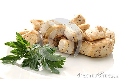 chicken filet with coarsely ground black pepper Stock Photo