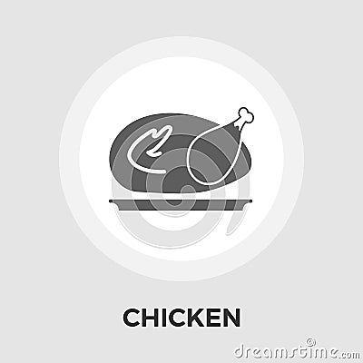 Chicken flat icon Vector Illustration