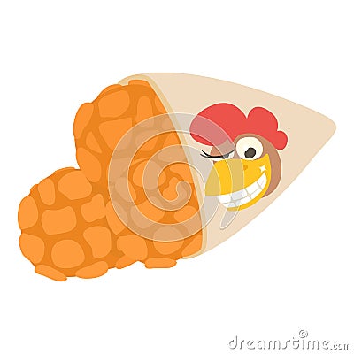 Chicken food icon isometric vector. Fried chicken meat in paper packaging icon Vector Illustration