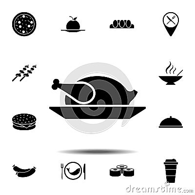 chicken, food, plate icon. Simple glyph vector element of Food icons set for UI and UX, website or mobile application Stock Photo