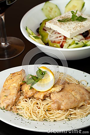 Chicken Francaise Stock Photo