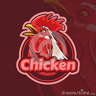 Chicken head mascot logo Stock Photo