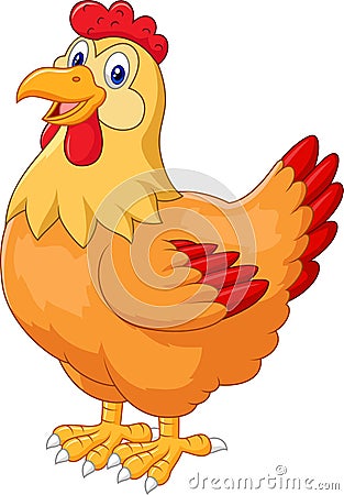 Chicken hen cute posing Vector Illustration