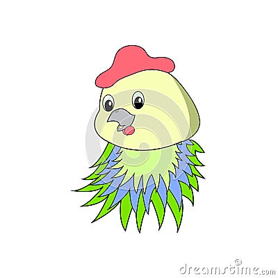 Chicken hen head cartoon character vector Vector Illustration