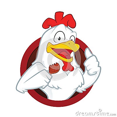 Chicken holding a fried chicken Vector Illustration