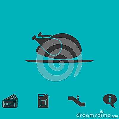 Chicken icon flat Vector Illustration