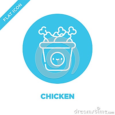 chicken icon vector from take away collection. Thin line chicken outline icon vector illustration. Linear symbol for use on web Vector Illustration