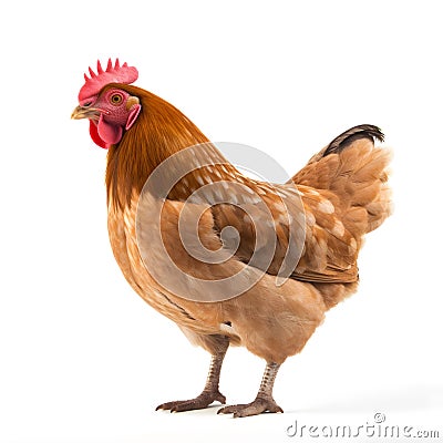 chicken isolated on a white background. studio. photo with depth of field Ai generated Stock Photo