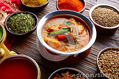 Chicken Jalfrazy indian food recipe and spices Stock Photo