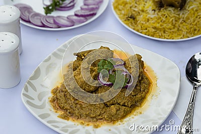 Chicken kassa prepared in Indian style Stock Photo