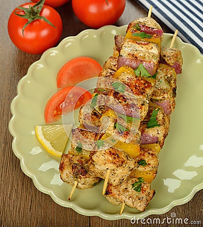 Chicken kebabs Stock Photo