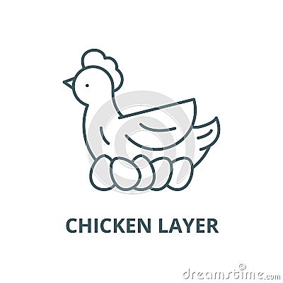 Chicken layer vector line icon, linear concept, outline sign, symbol Vector Illustration