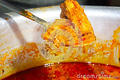 Chicken leg / drumstick curry or Murg Tangri/tangdi masala with curry bowl in India Stock Photo