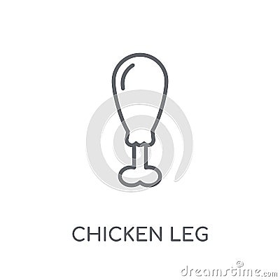 Chicken leg linear icon. Modern outline Chicken leg logo concept Vector Illustration