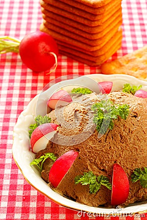 Chicken liver pate Stock Photo