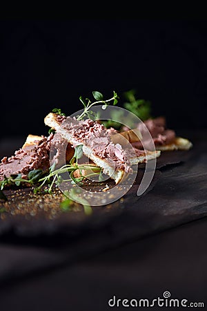 Chicken Liver Pate with Thyme Stock Photo