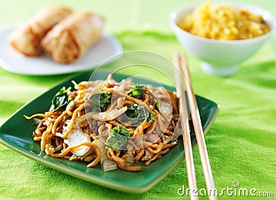Chicken lo mein chinese food Stock Photo