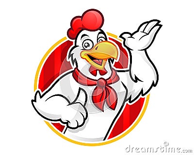 Chicken mascot or chicken character, suitable for restaurant bus Vector Illustration