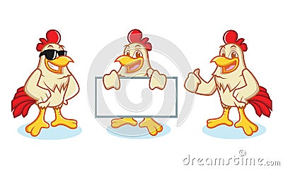 Chicken Mascot Vector happy Vector Illustration