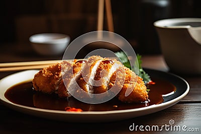 Chicken meal cuisine. Generate Ai Stock Photo