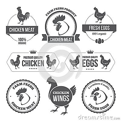 Chicken meat and eggs 1 Vector Illustration