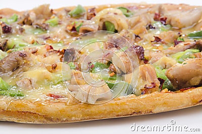 Chicken meat pizza with paprika Stock Photo