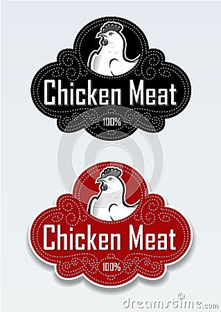Chicken Meat Seal / Sticker in vectors Vector Illustration