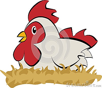 Chicken on the nests. Vector illustration flat design Vector Illustration