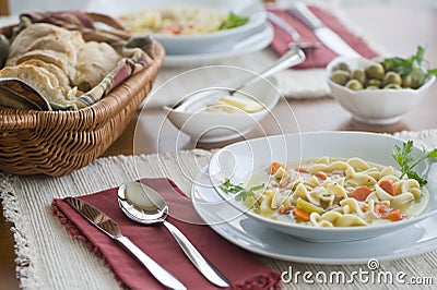 Chicken Noodle Soup Stock Photo