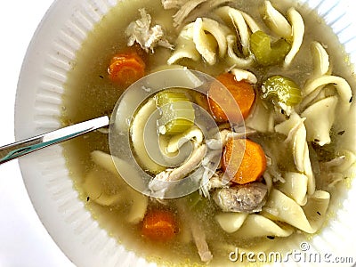 Chicken noodle soup Stock Photo