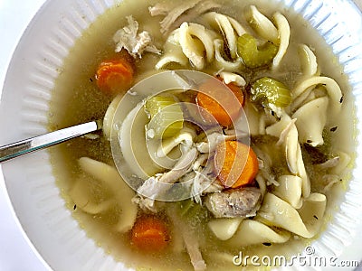 Chicken noodle soup Stock Photo