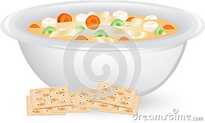 Chicken Noodle Soup Vector Illustration