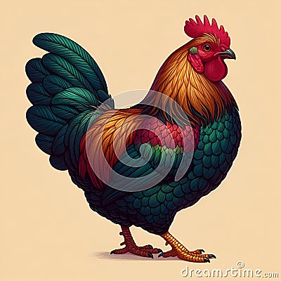 Ideal Chicken Perfection, Isolate Image, Generative AI. Stock Photo