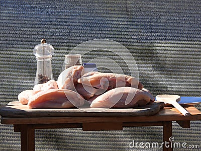 Chicken for potjiekos Stock Photo